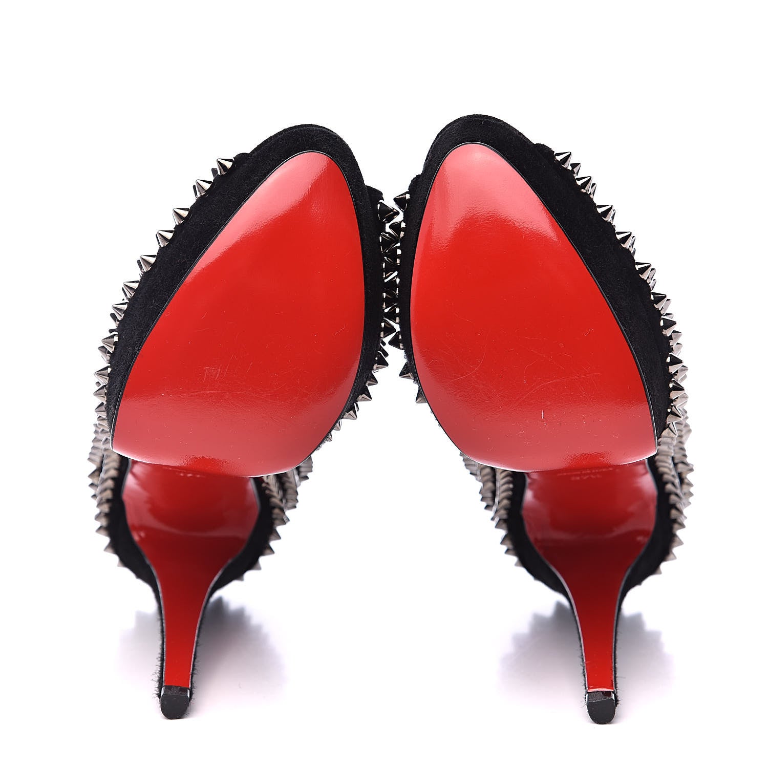 Christian Louboutin Veau Velours Lady Peep Spikes 150 Pumps 37.5 Black 5 of 8