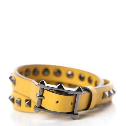 Valentino Garavani Vitello Rockstud Bracelet Yellow 3 of 7