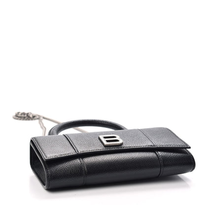 Balenciaga Grained Calfskin Hourglass Top Handle Crossbody Phone Holder Black 4 of 9
