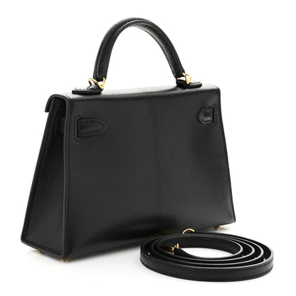 Hermes Chevre Chamkila Mini Kelly Sellier 20 Black 3 of 11