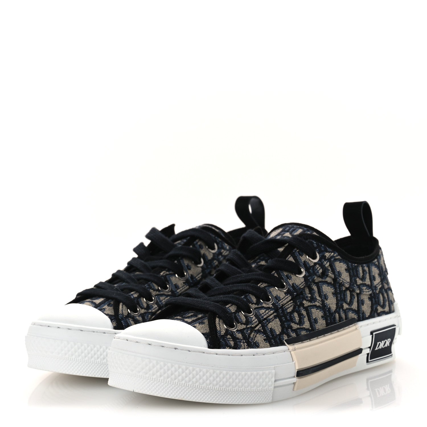 Christian Dior Canvas Oblique Walk'N'Dior Low Top Sneakers 37 Deep Blue 4 of 13