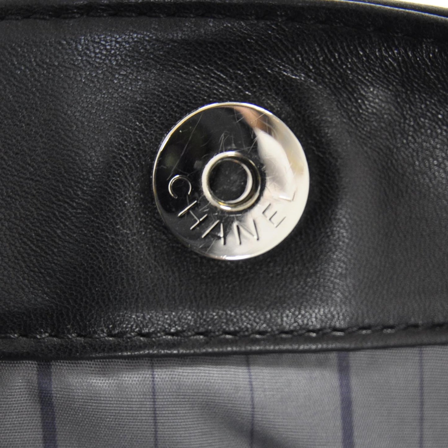 Lambskin Studded Flap Black