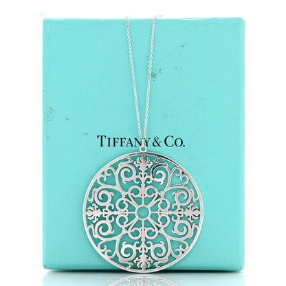 Tiffany Sterling Silver Enchant Round Medallion Pendant Necklace 5 of 5