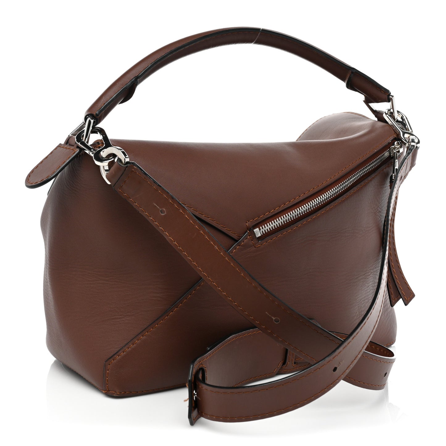 Calfskin Large Puzzle Bag Brown