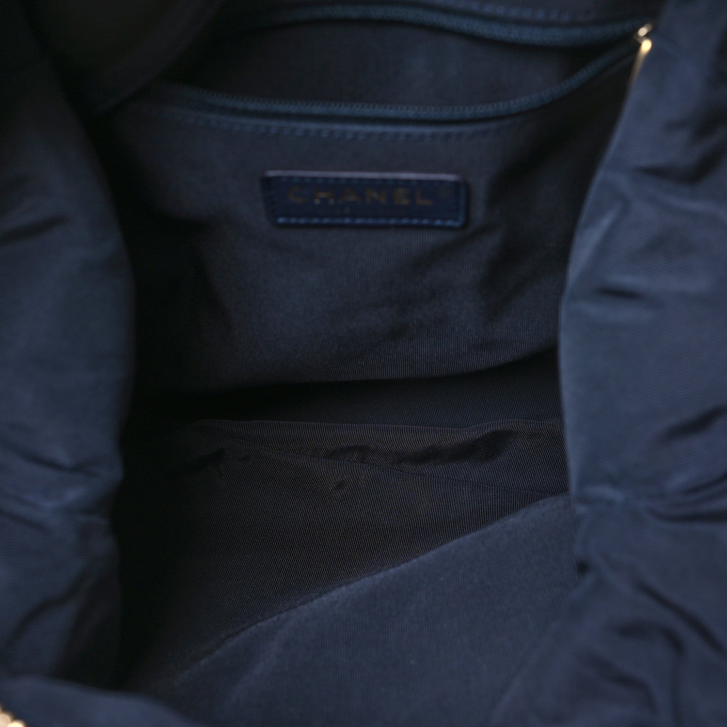 Chanel Tweed Calfskin Stitched Frame Backpack Navy 5 of 10