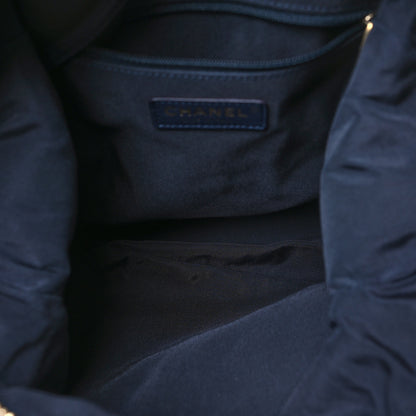 Chanel Tweed Calfskin Stitched Frame Backpack Navy 5 of 10