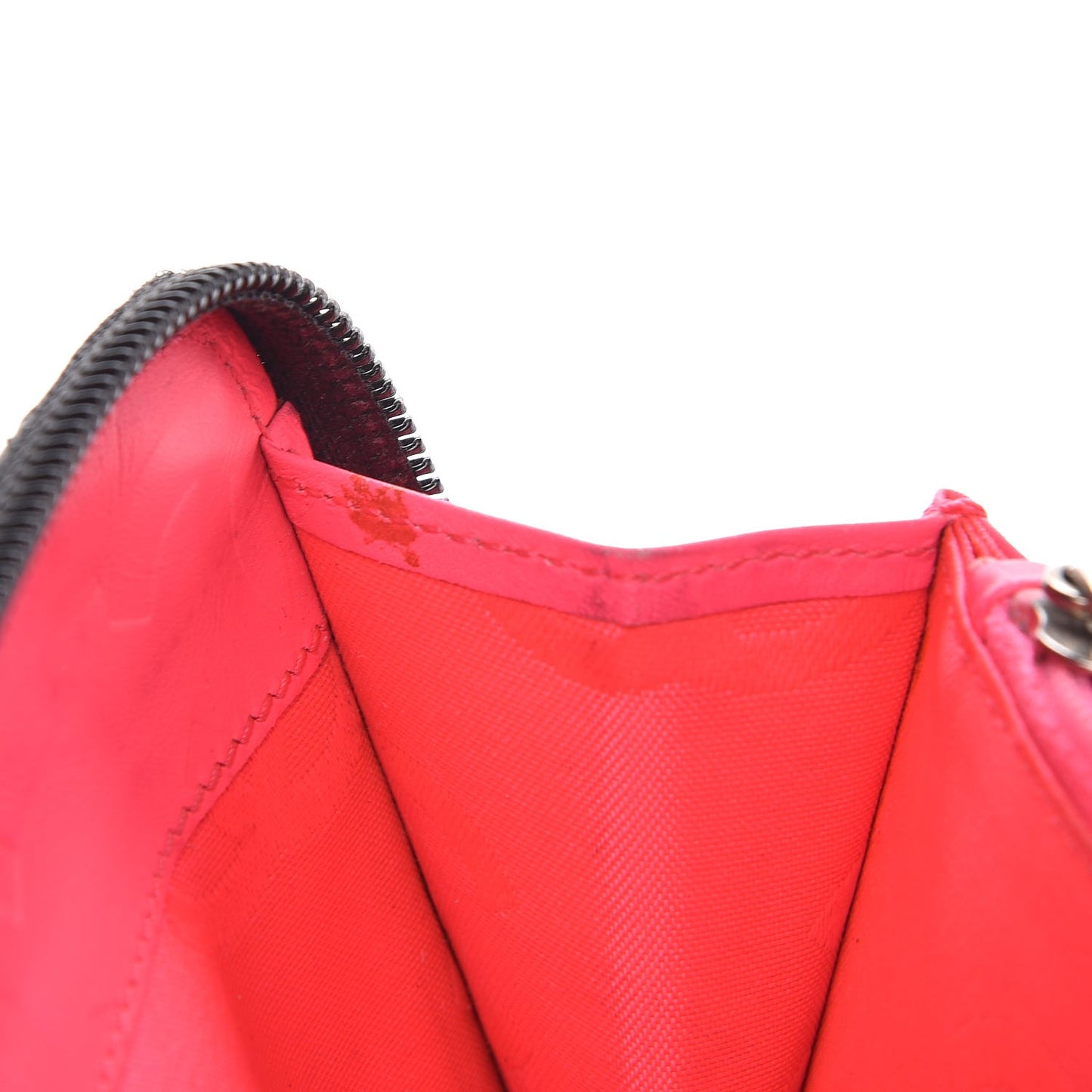 Calfskin Cambon Zip Around Organizer Wallet Black White