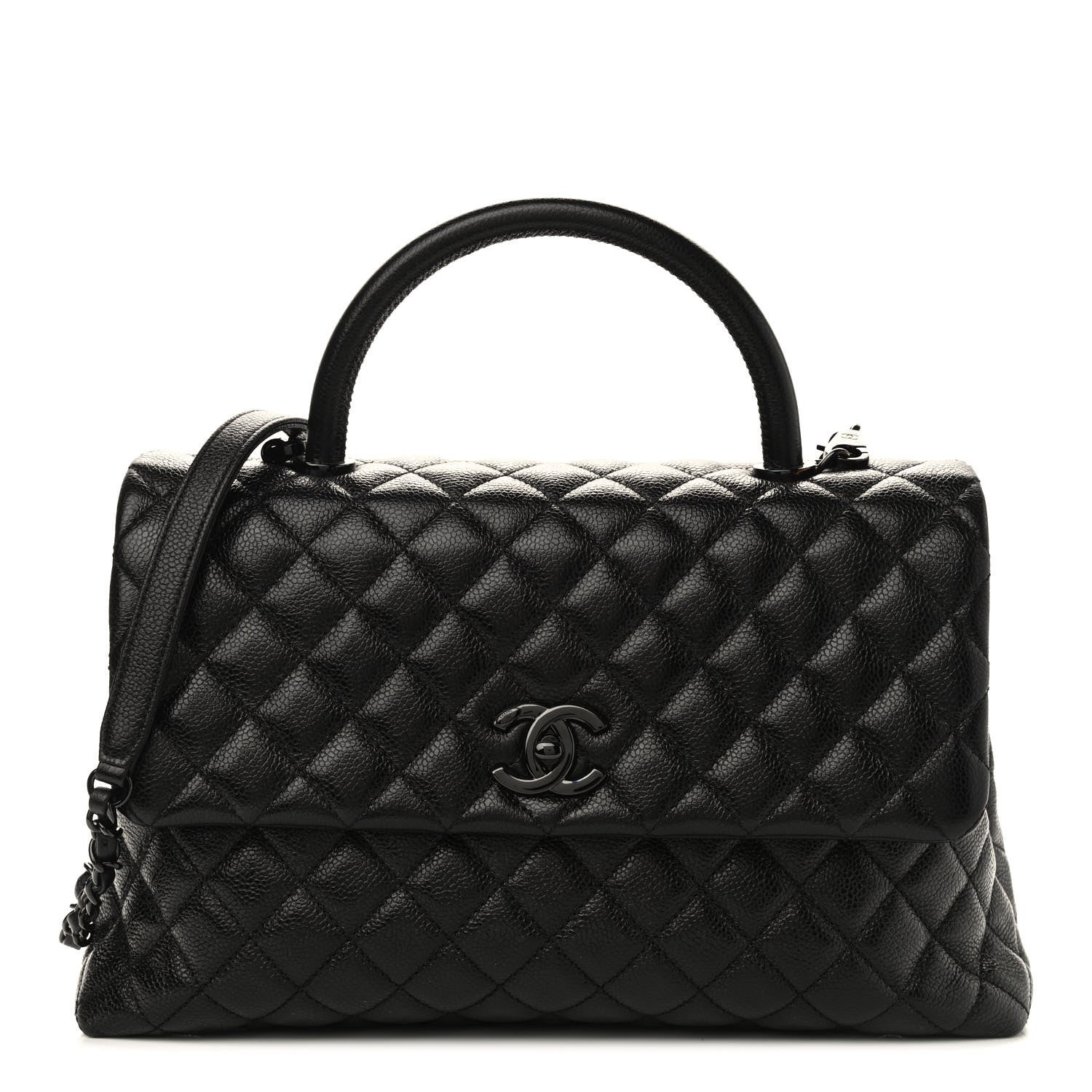 Chanel Caviar Quilted Medium Coco Handle Flap So Black 1 of 9