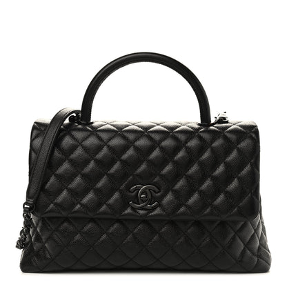 Chanel Caviar Quilted Medium Coco Handle Flap So Black 1 of 9