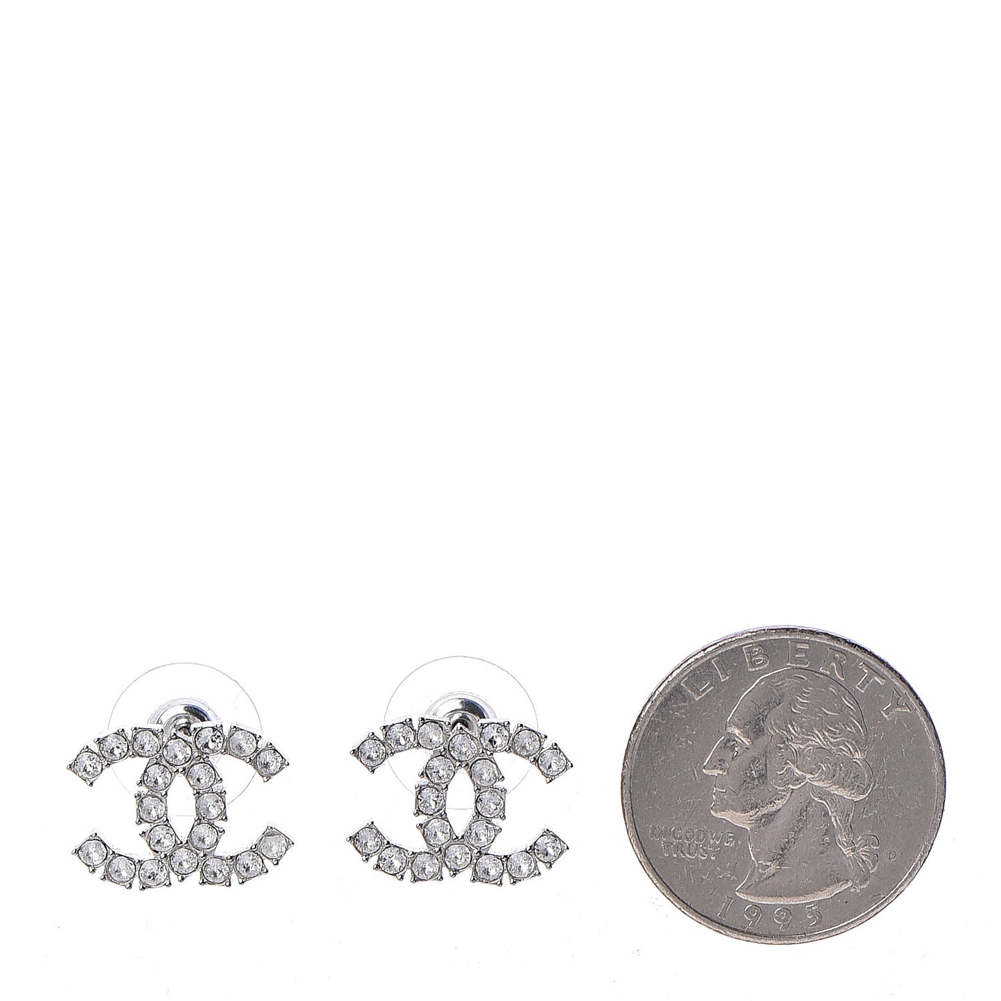 Crystal CC Earrings Silver