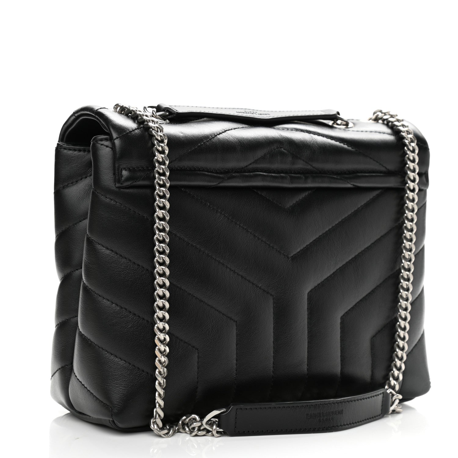 Saint Laurent Calfskin Y Quilted Monogram Small Loulou Chain Satchel Black 3 of 12