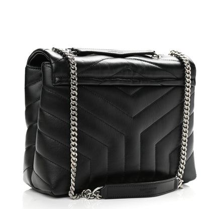 Saint Laurent Calfskin Y Quilted Monogram Small Loulou Chain Satchel Black 3 of 12