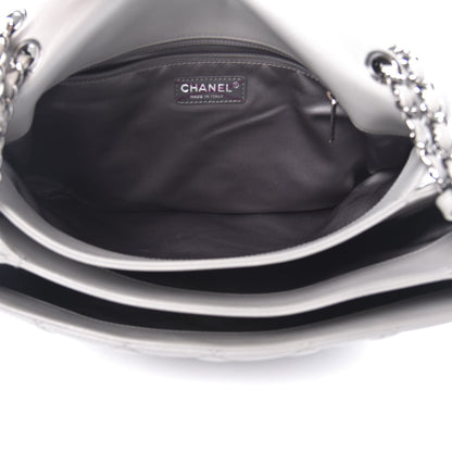 Chanel Lambskin Quilted 3 Flap Bag Grey 5 of 14