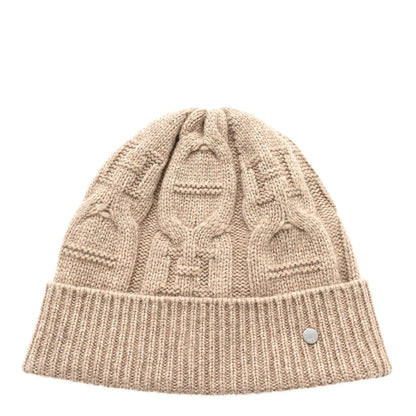 Hermes Cashmere Knit Cable Maillons Beanie M Beige 1 of 5