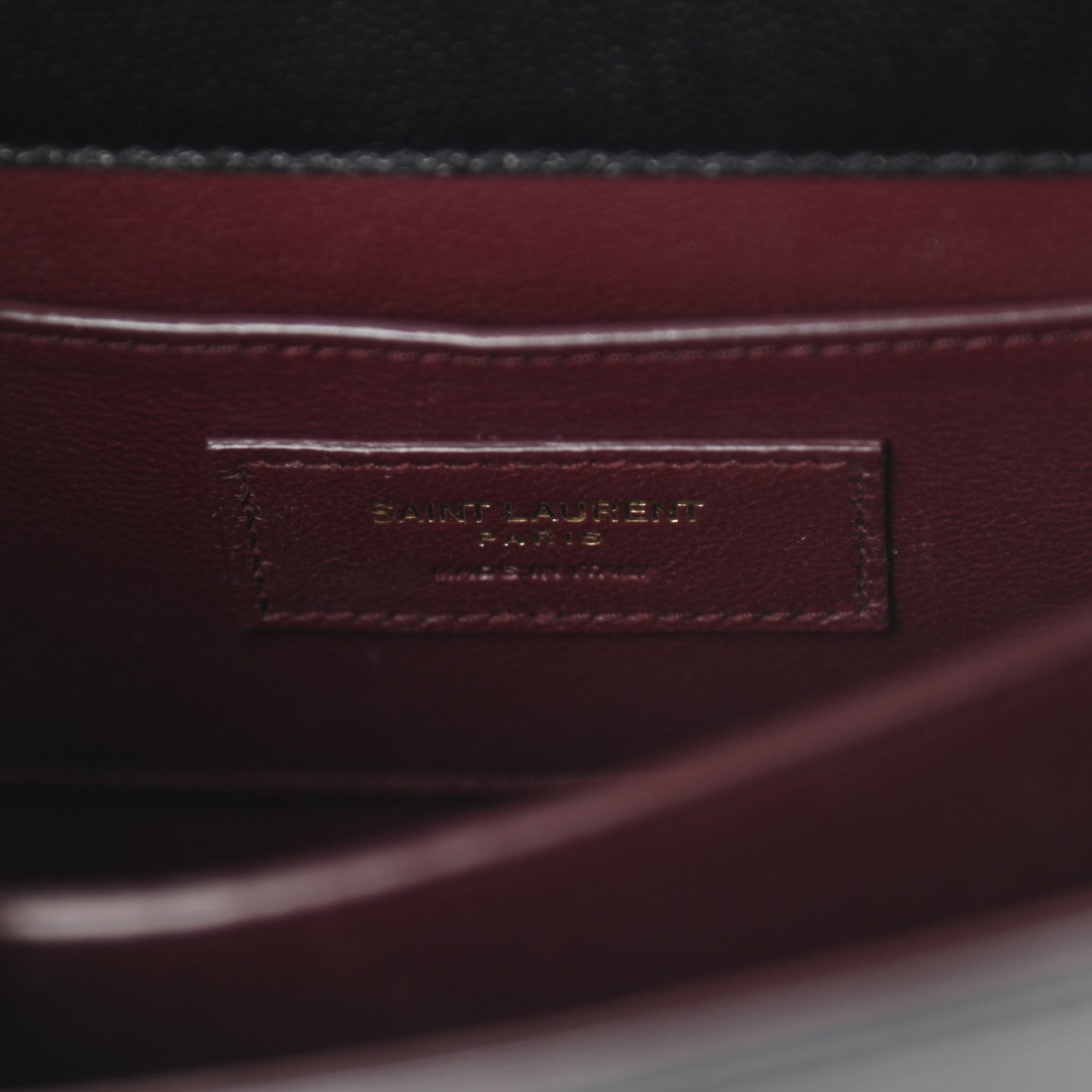 Saint Laurent Grain de Poudre Mini Classic Monogram Cassandra Top Handle Black Rouge Legion 6 of 11