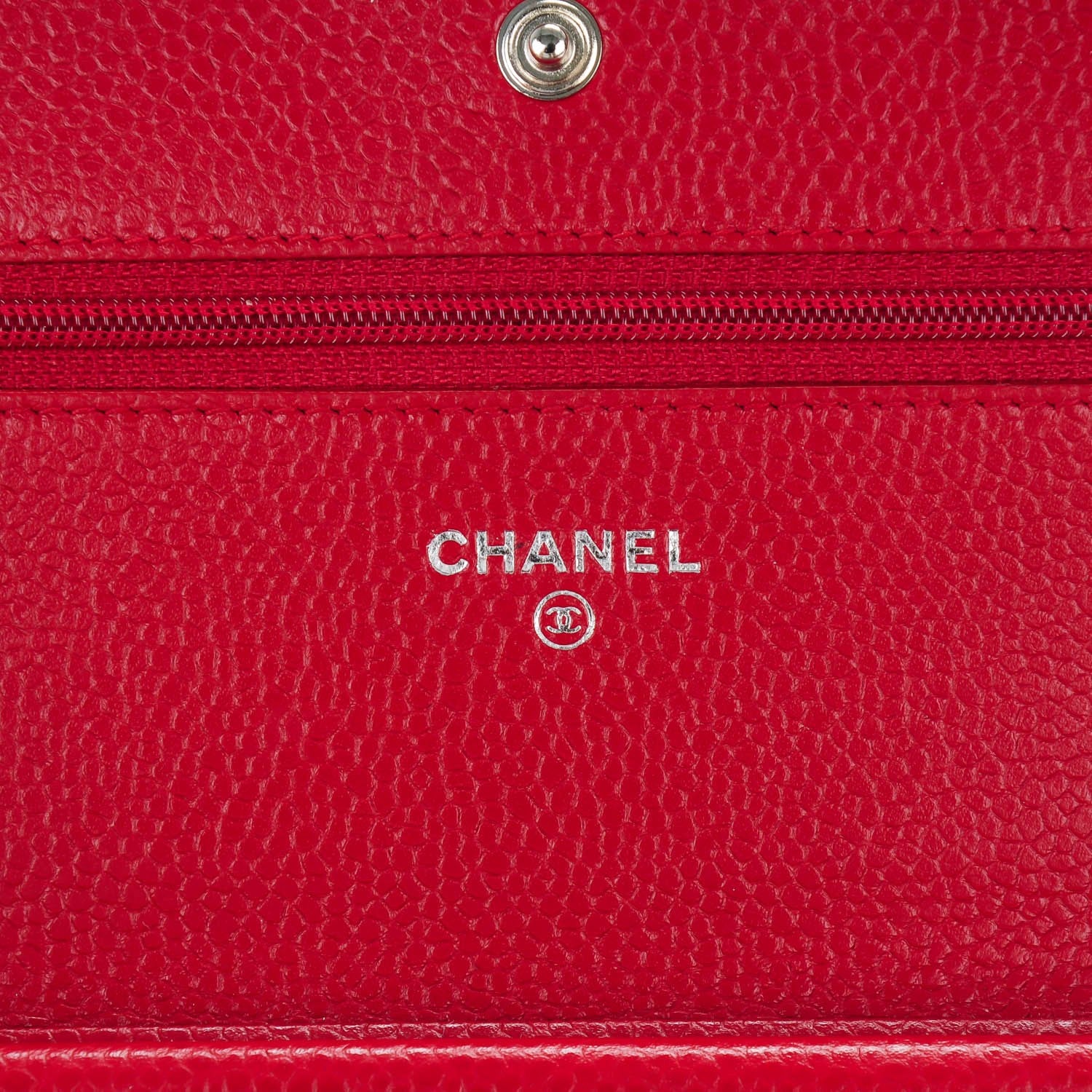 Chanel Caviar Quilted Wallet On Chain WOC Red 5 of 7
