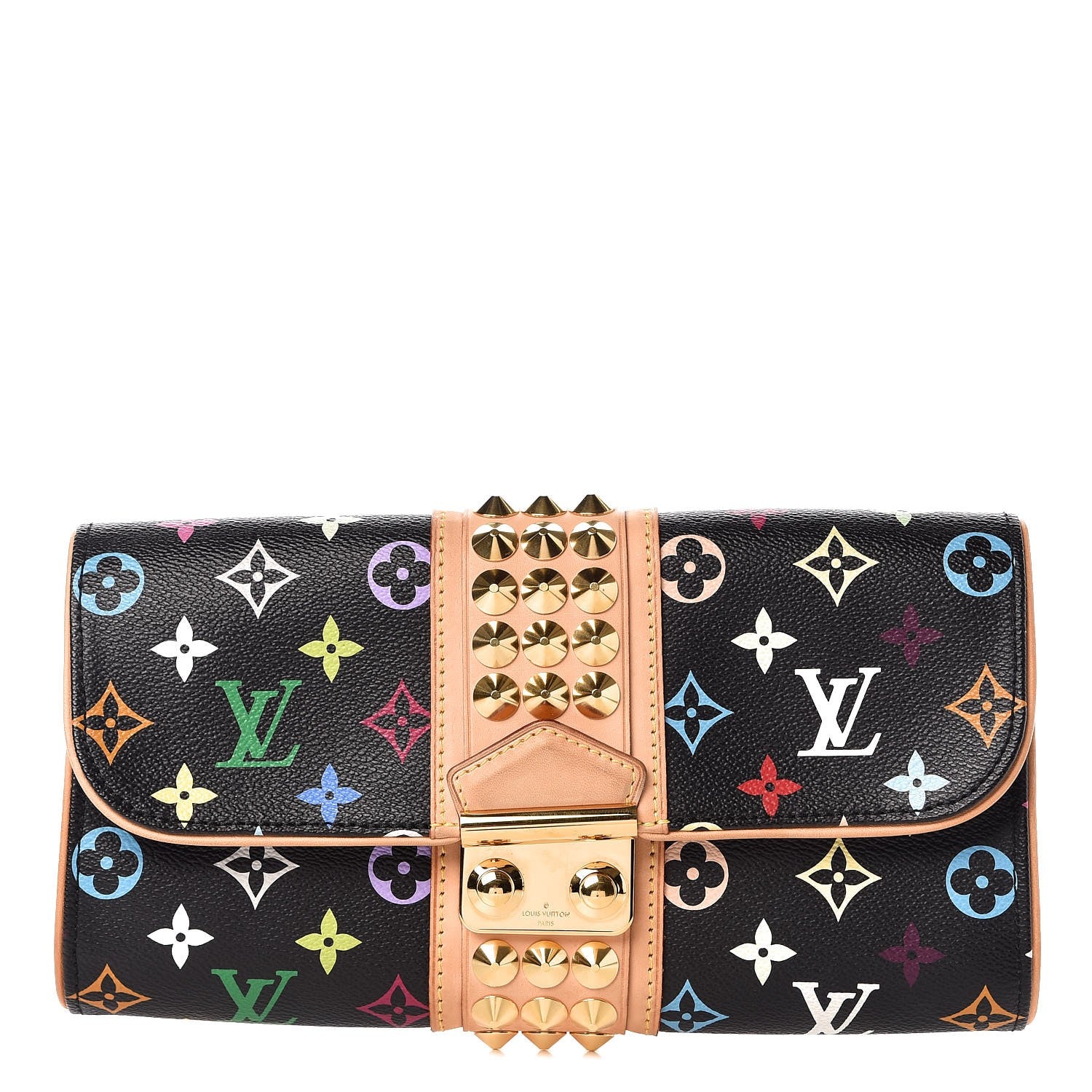 Louis Vuitton Monogram Multicolor Courtney Clutch Black 1 of 6