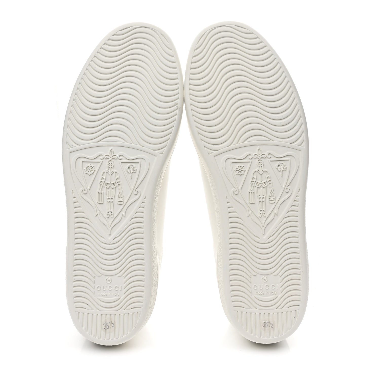 Calfskin Interlocking G Perforated Womens Ace Sneakers 38.5 White Grey Sky
