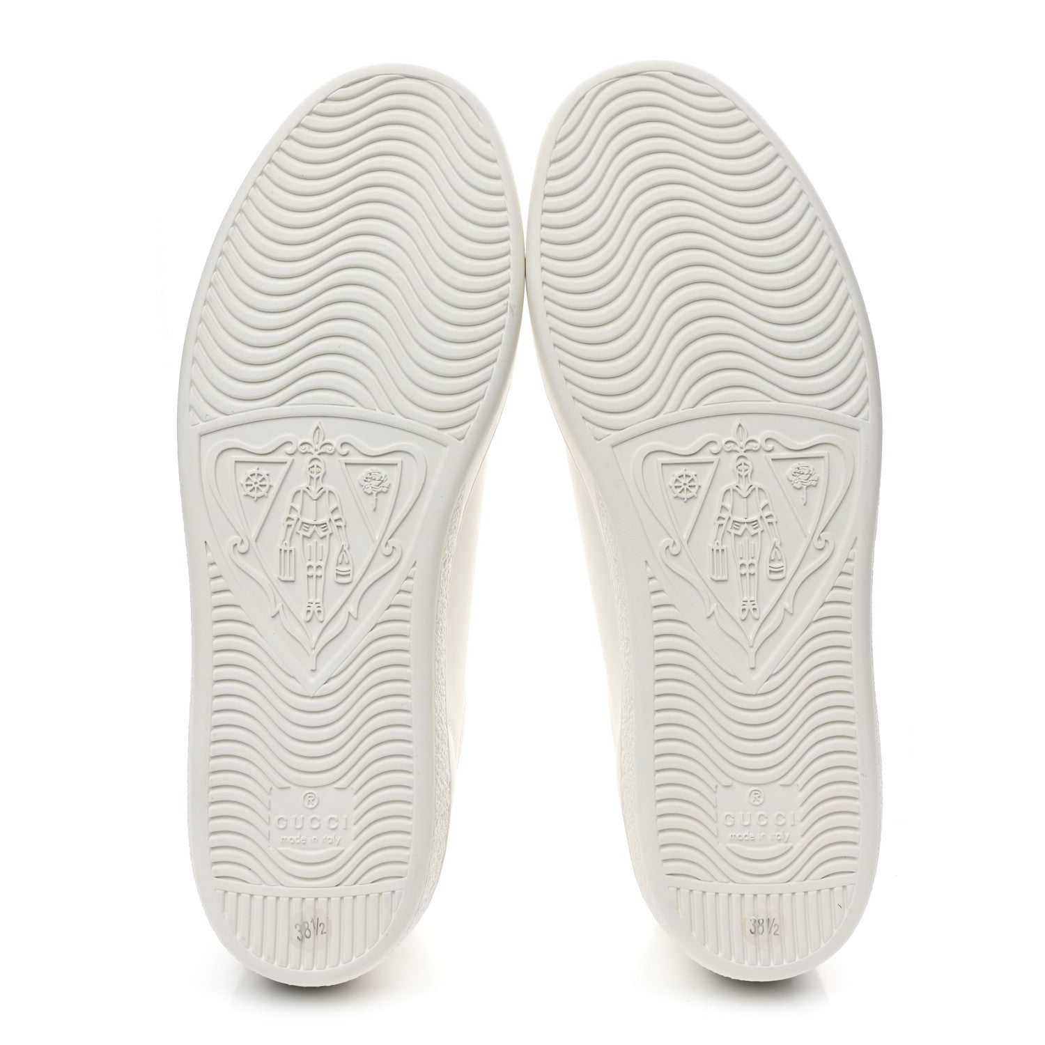 Gucci Calfskin Interlocking G Perforated Womens Ace Sneakers 38.5 White Grey Sky 6 of 11