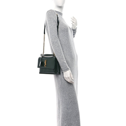Saint Laurent Calfskin Medium Monogram Sunset New Vert Fonce 2 of 12