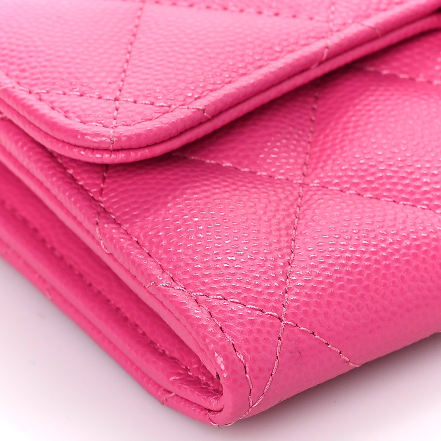 Caviar Quilted Medium Flap Wallet Dark Pink
