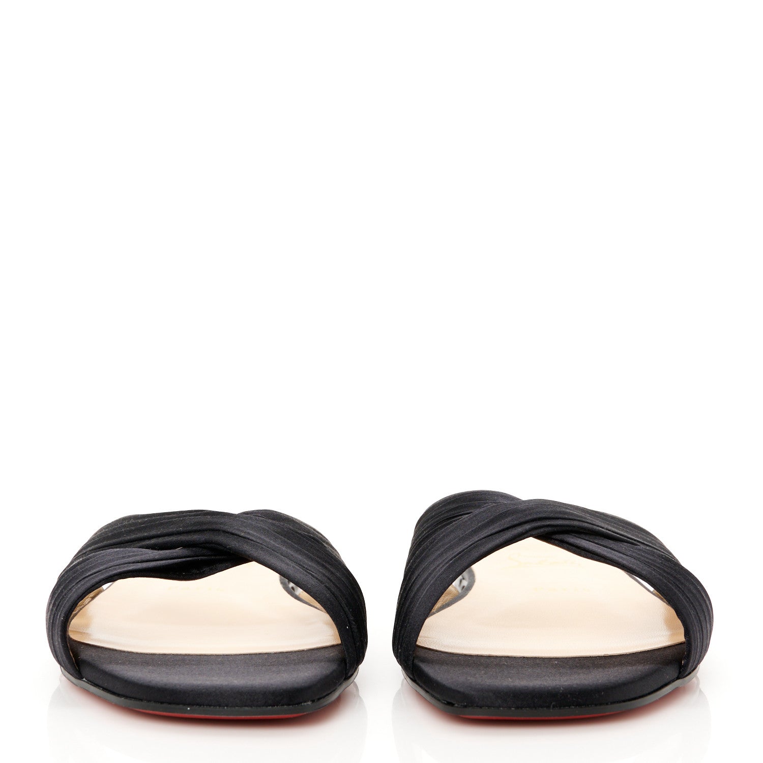 Christian Louboutin Crepe Satin Nicol Is Back Sandals 40 Black 3 of 9