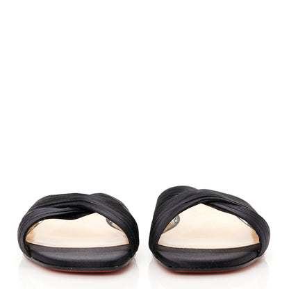 Christian Louboutin Crepe Satin Nicol Is Back Sandals 40 Black 3 of 9