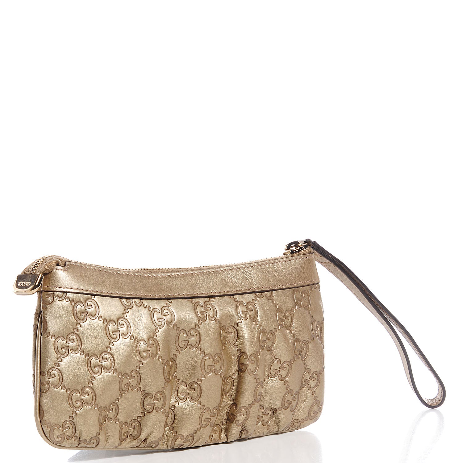 Gucci Guccissima New Britt Wristlet Gold 3 of 7