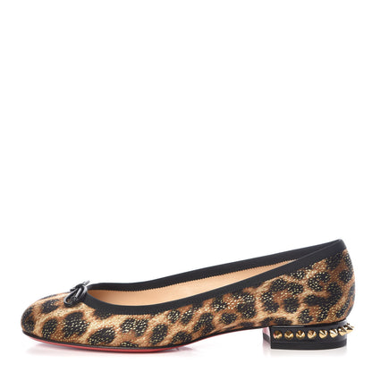 Christian Louboutin Lurex Leopard La Massine Flats 36.5 Black Gold 1 of 8