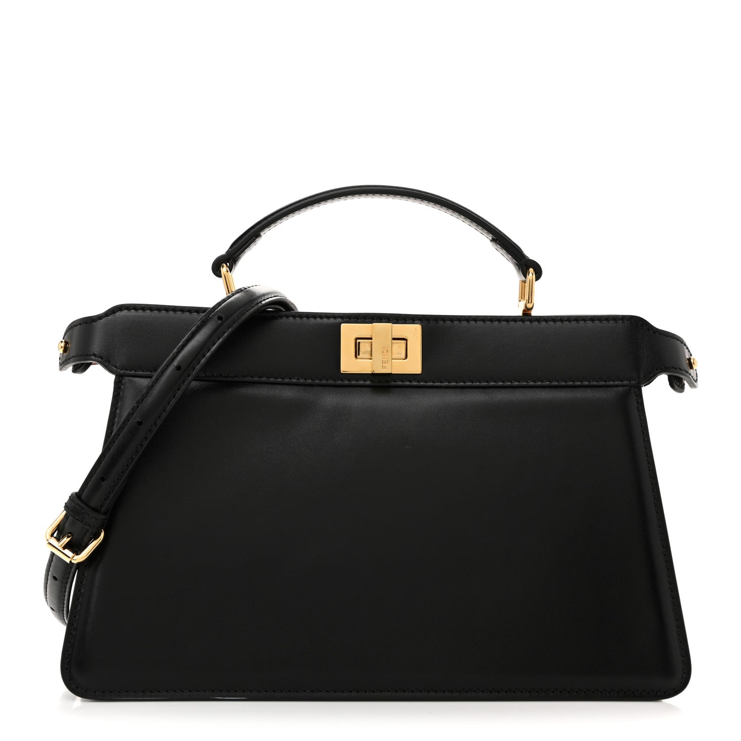 Vitello King Luxor Shiny Nappa Medium Peekaboo I SEE U East West Satchel Black Light Rose