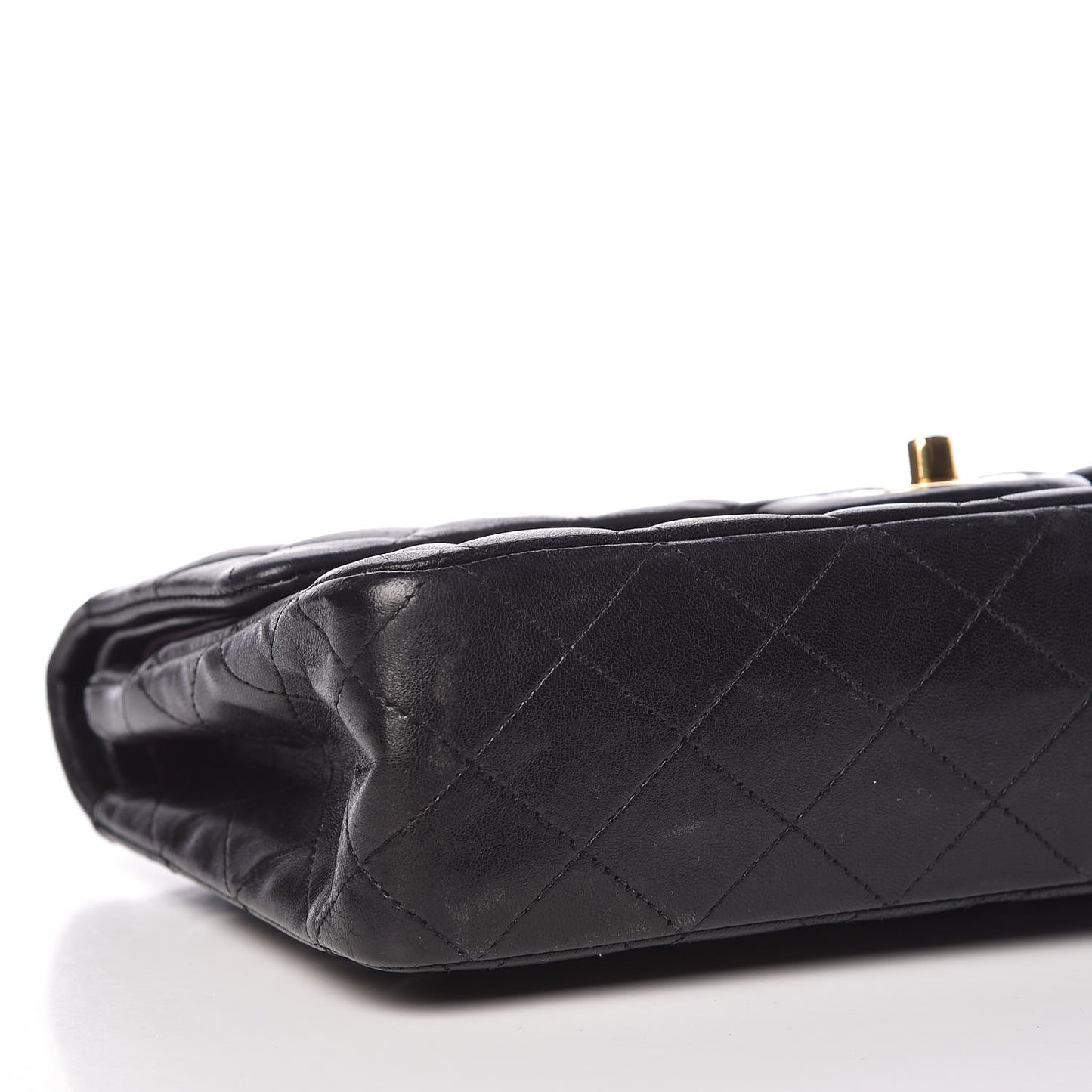Lambskin Quilted Medium Double Flap Black