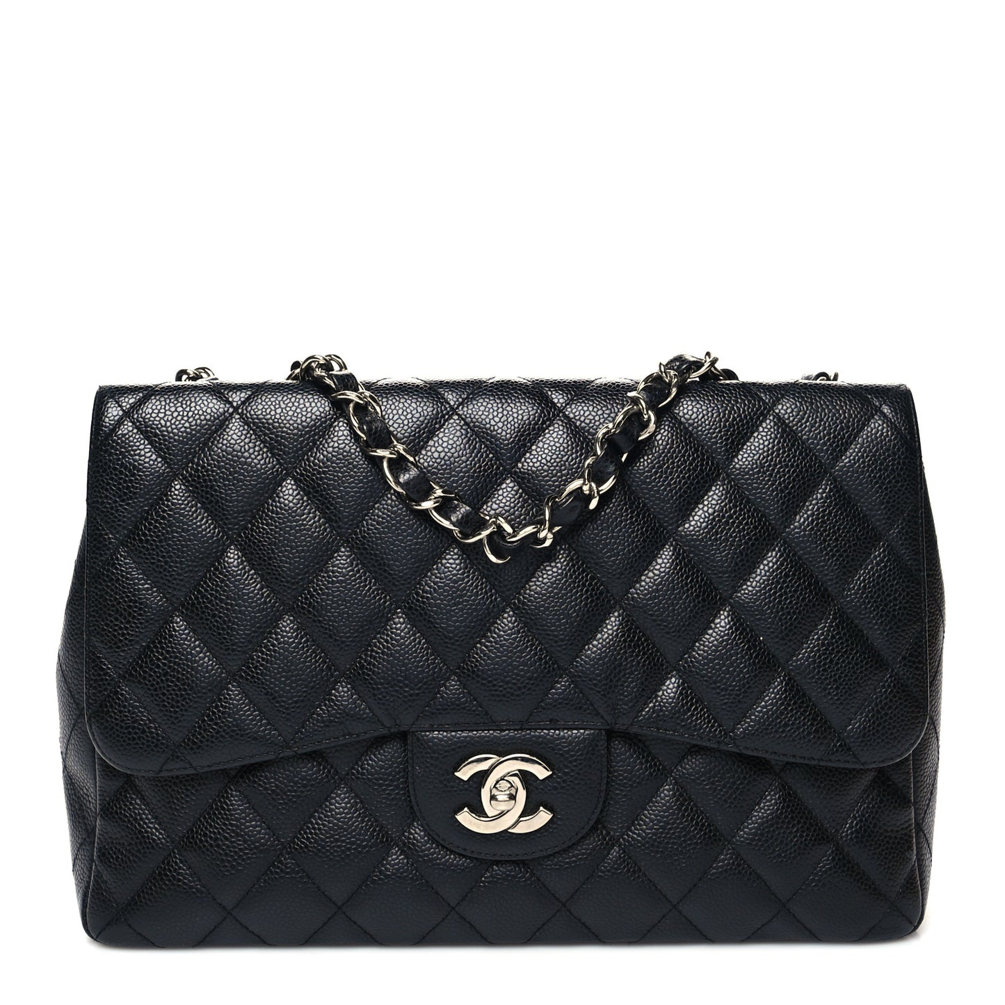 Caviar Quilted Jumbo Single Flap Black