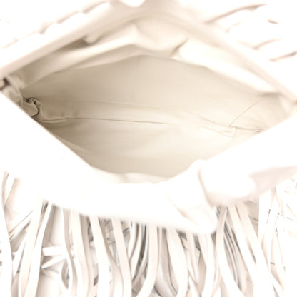 Bottega Veneta Nappa The Fringe Pouch Shoulder Bag White 5 of 9