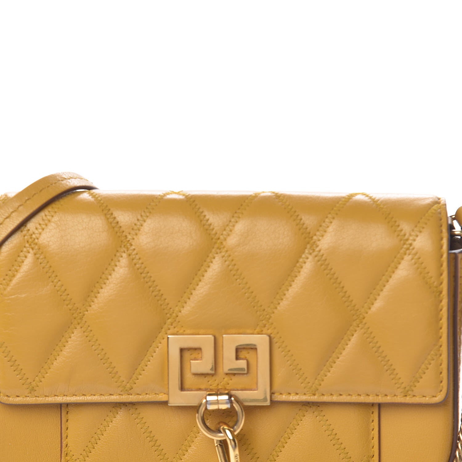 Givenchy Goatskin Quilted GV3 Mini Pocket Convertible Bag Golden 10 of 11