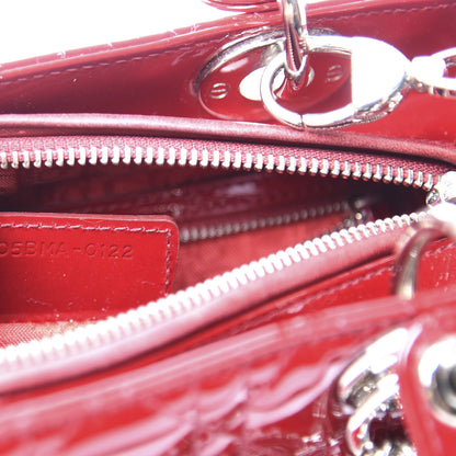Christian Dior Patent Cannage Medium Lady Dior Red 8 of 9