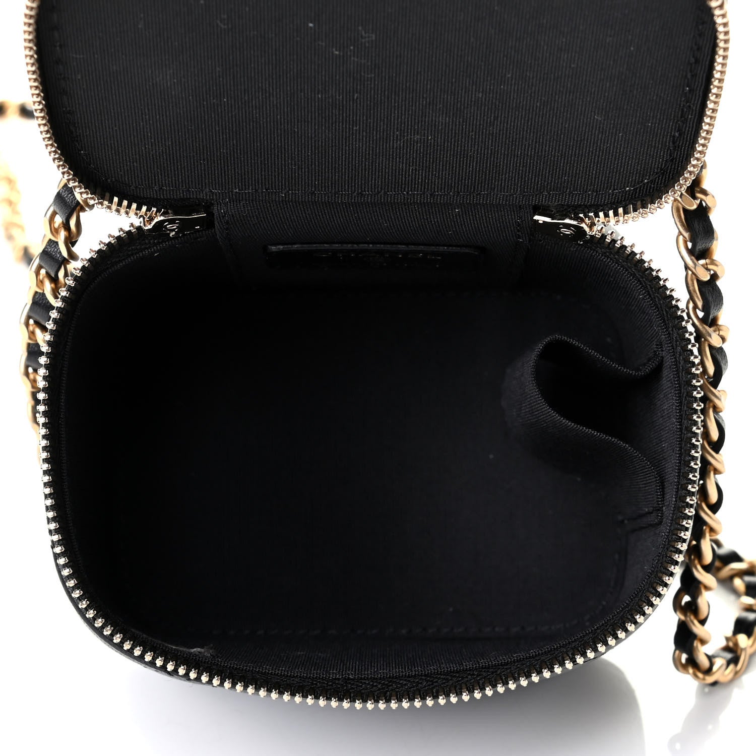 Chanel Lambskin Quilted Top Handle Mini Vanity Case With Chain Black 4 of 5