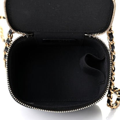 Chanel Lambskin Quilted Top Handle Mini Vanity Case With Chain Black 4 of 5