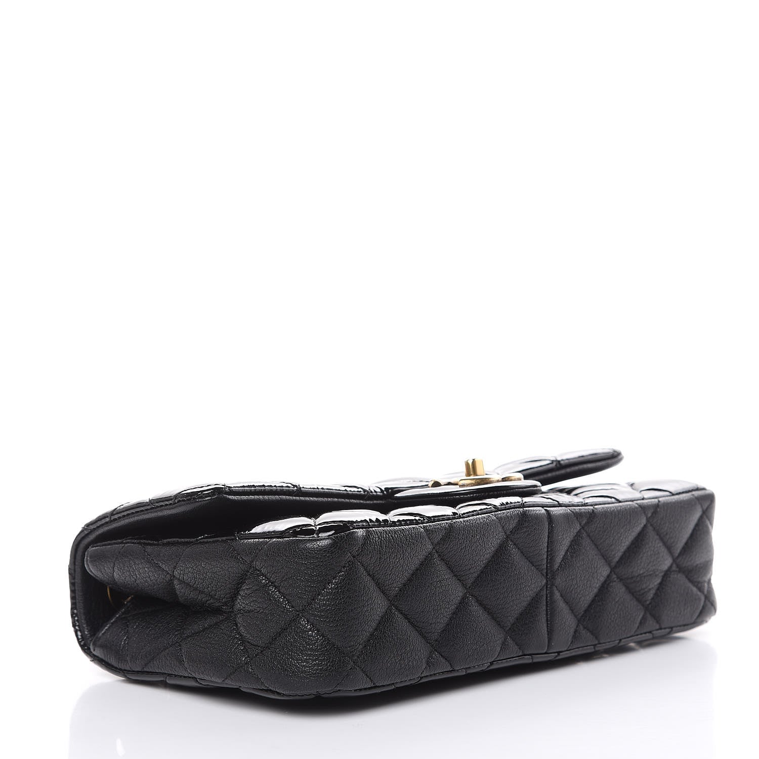 Chanel Patent Goatskin Quilted Medium CC Eyelet Flap Black 4 of 10
