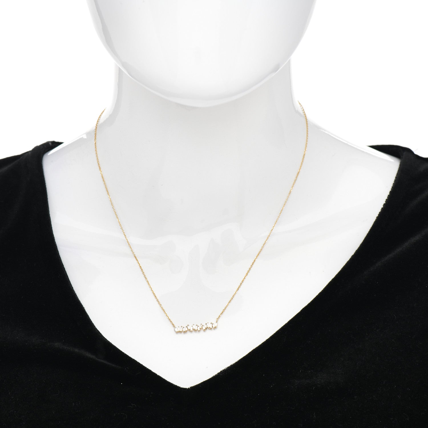 Suzanne Kalan 18K Yellow Gold Diamond Classic Fireworks Bar Necklace 2 of 6