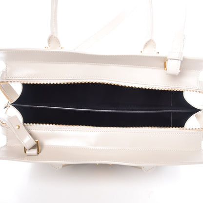 Saint Laurent Shiny Calfskin Medium Uptown Tote White 5 of 13