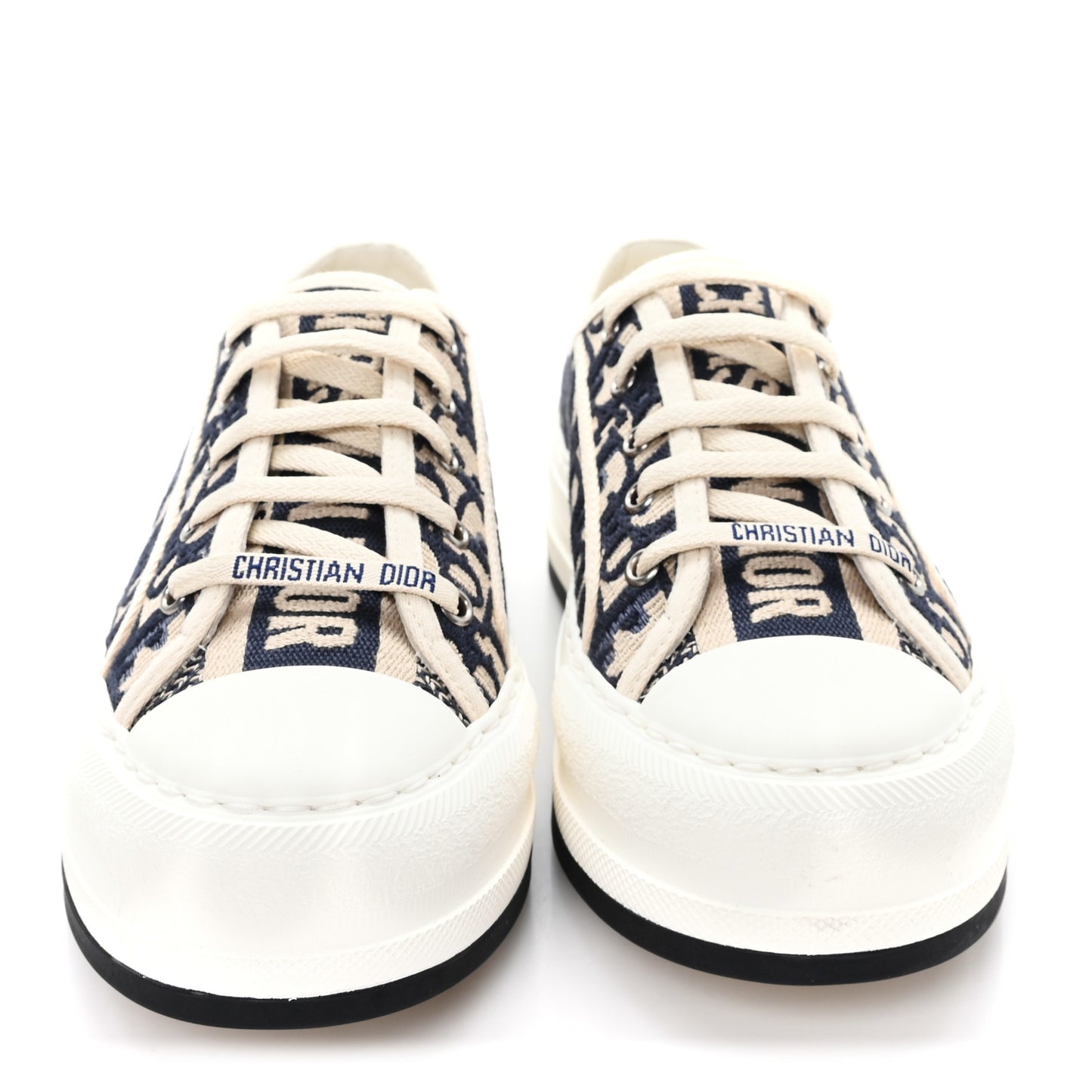 Canvas Oblique Walk'N'Dior Low Top Sneakers 37.5 Deep Blue