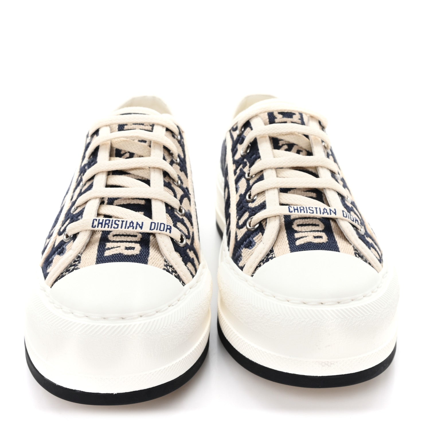 Christian Dior Canvas Oblique Walk'N'Dior Low Top Sneakers 37.5 Deep Blue 3 of 10