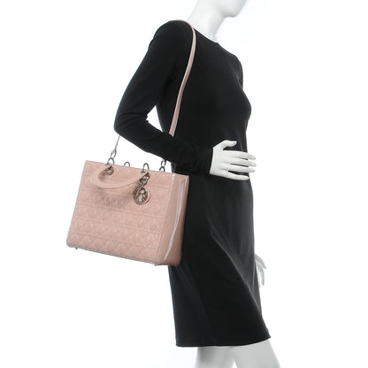 Christian Dior Patent Cannage Large Lady Dior Light Pink 2 of 14