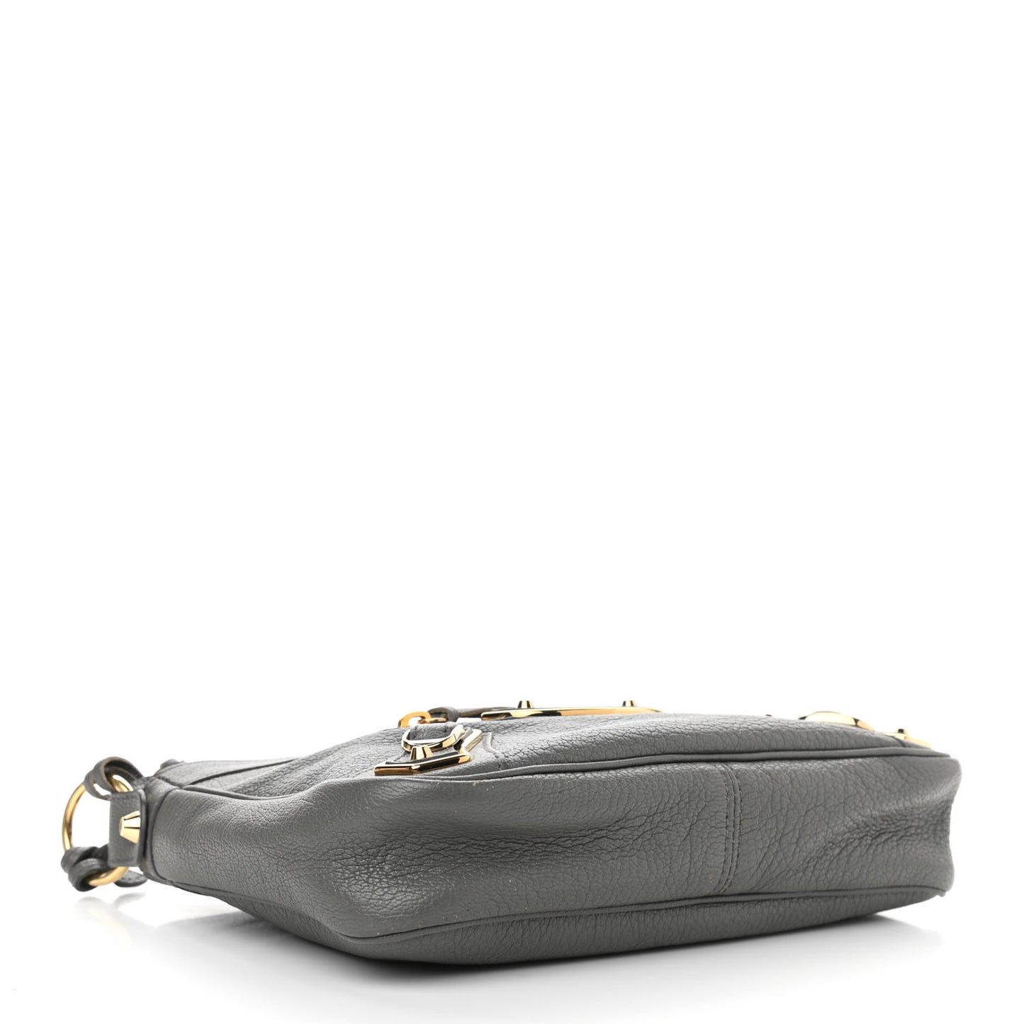 Chevre Gold Metallic Edge Hardware Hip Gris Acier