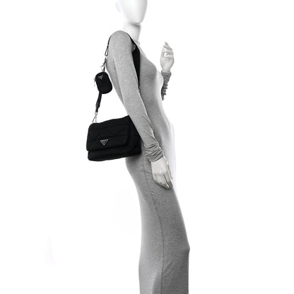 Prada Re-Nylon Quilted Padded Flap Shoulder Bag Black 2 of 11