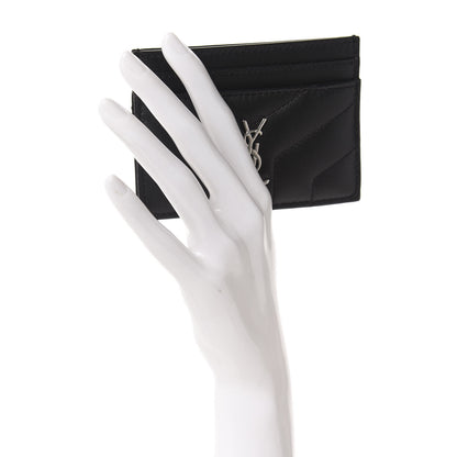 Saint Laurent Nappa Y Quilted Monogram LouLou Credit Card Case Black 2 of 7