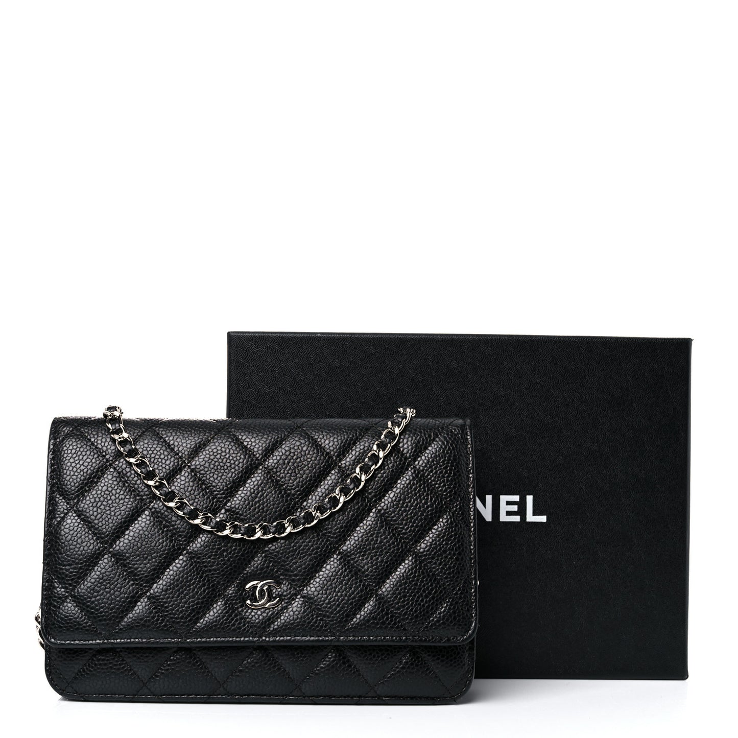 Caviar Quilted Wallet On Chain WOC Black