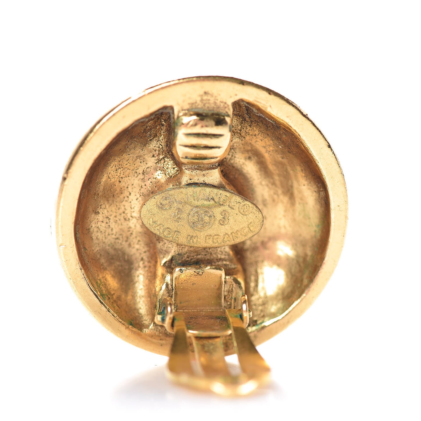 Crystal Clip On Earrings Gold