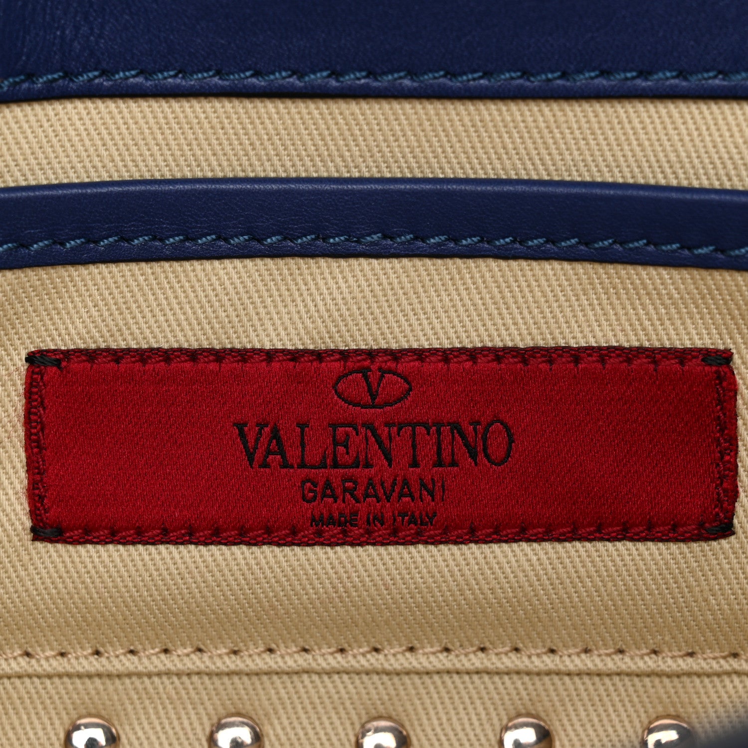 Valentino Garavani Nappa Rockstud Bangle Clutch Blue China 5 of 8