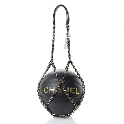 Chanel Lambskin Chain Net and Basketball Black Dark Gold 9 of 11